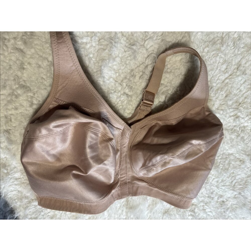 Glamorise 36H USA (36G UK) MagicLift Front Closure Posture Back Bra 1265 Cafe - Picture 10 of 14